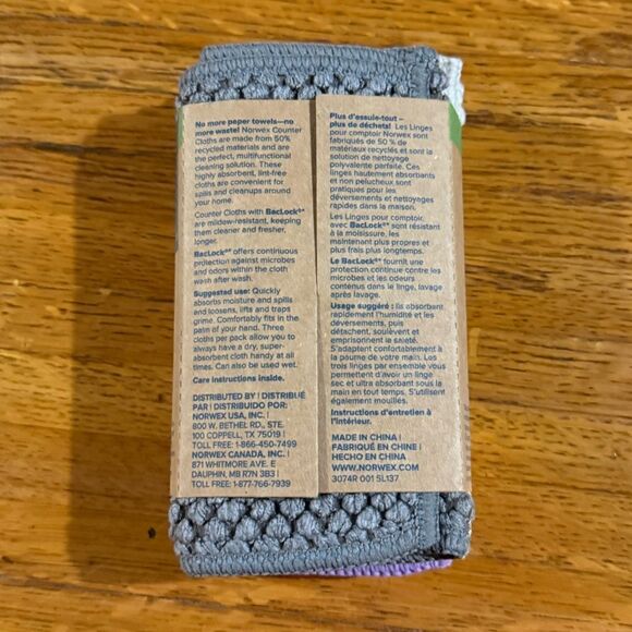 Norwex Counter Cloths Set of 3 Vanilla/mushroom/amethyst NWT - Picture 14 of 14